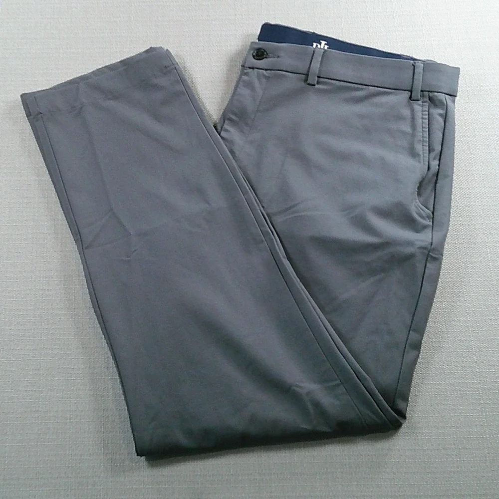 Lauren Ralph Lauren Chino Pants Mens 38x30 Gray Stretch Cotton Blend Flat Front